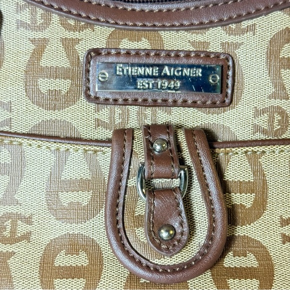 Etienne Aigner 90’s Women Brown Tan Shoulder Bag Leather Small Casual Party Chic - Picture 4 of 16